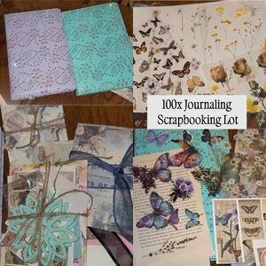 100x Journaling Scrapbooking Crafting Gift Set Journal + Ephemera Paper CRAFTS